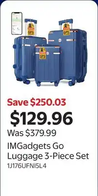 Walmart IMGadgets Go Luggage 3-Piece Set offer