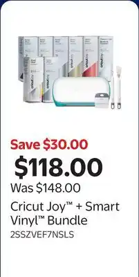 Walmart Cricut Joy + Smart Vinyl Bundle offer
