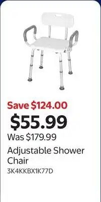 Walmart Adjustable Shower Chair offer