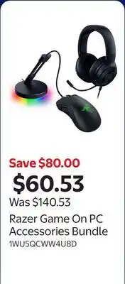 Walmart Razer Game On PC Accessories Bundle offer