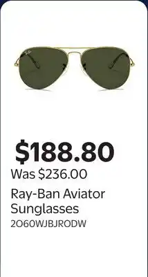 Walmart Ray-Ban Aviator Sunglasses offer