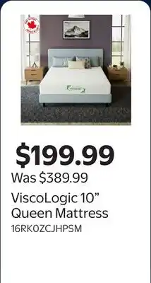 Walmart ViscoLogic 10 Queen Mattress offer