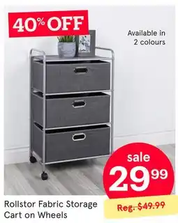 Kitchen Stuff Plus Rollstor Fabric Storage Cart on Wheels offer