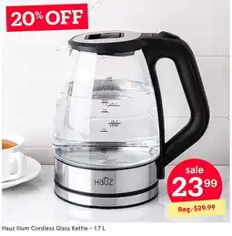 Kitchen Stuff Plus Hauz Illum Cordless Glass Kettle offer
