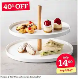 Kitchen Stuff Plus Parisian 2-Tier Oblong Porcelain Serving Dish offer