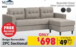 Surplus Furniture Beige PU Sofa/Chaise set offer