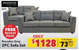 Surplus Furniture Brandon Grey 2PC Sofa Set offer