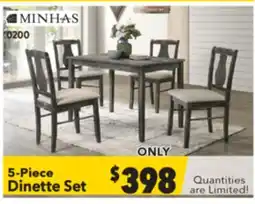 Surplus Furniture Kaylee Weather Grey 5-Piece Dinette Set offer