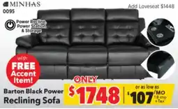 Surplus Furniture Barton Black Power Reclining Sofa offer