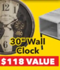 Surplus Furniture Brown/30 Diameter Gear Mechanism Wall Clock offer
