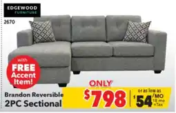 Surplus Furniture Brandon Grey 2PC Sectional offer