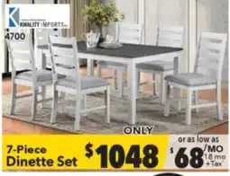 Surplus Furniture Melbourne Grey/ White Table & 6 Chairs (All-in-One Box) offer