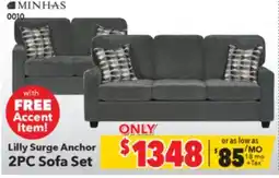 Surplus Furniture Lilly Surge Anchor Sofa/Loveseat Set offer