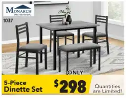 Surplus Furniture Grey & Black 5-Piece Dinette with Bench offer
