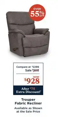 La Z Boy Trooper Fabric Recliner offer