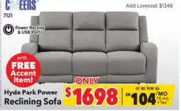 Surplus Furniture Hyde Park Granite Power Motion Sofa offer