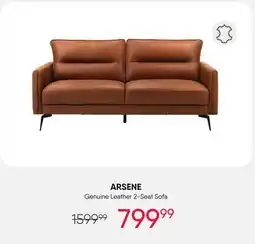 Meubles RD ARSENE Genuine Leather 2 Seat Sofa offer