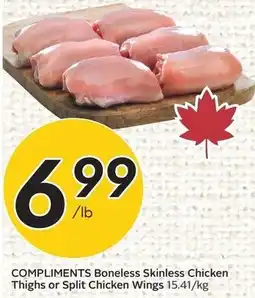Safeway Compliments Boneless Skinless Chicken Thighs or Split Chicken Wings offer