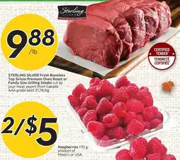 Safeway Sterling Silver top sirloin premium oven roast or family size grilling steaks offer