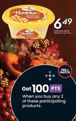 Safeway Fontaine santé hummus offer