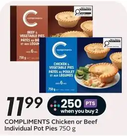 Safeway Compliments Chicken or Beef Individual Pot Pies offer