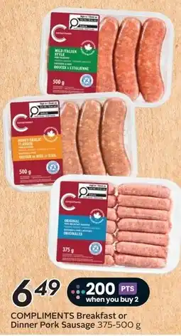 Safeway Compliments pork sausage offer