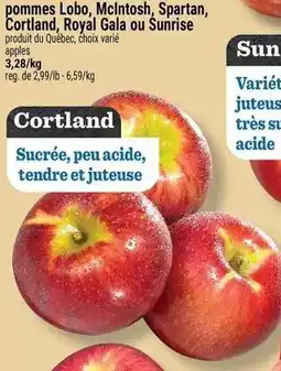 Marché Richelieu Cortland apples offer