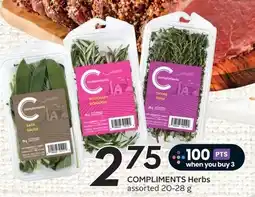 Safeway Compliments Herbs offer