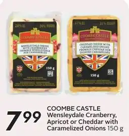 Safeway Coombe Castle Wensleydale Cranberry, Apricot or Cheddar with Caramelized Onions offer