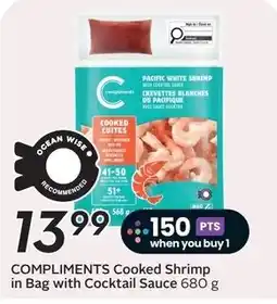 Safeway Compliments Cooked Shrimp in Bag with Cocktail Sauce offer
