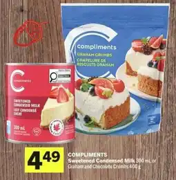 Foodland Compliments Sweetened Condensed Milk or Graham and Chocolate Crumbs offer