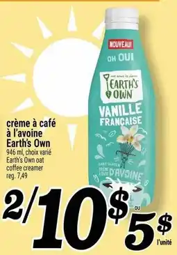 Marché Richelieu Earth's Own coffee creamer offer