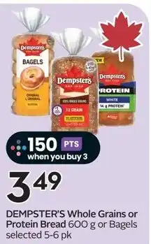 Safeway Dempster's Whole Grains or Protein Bread or Bagels offer