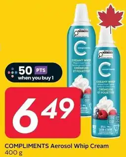 Safeway Compliments Aerosol Whip Cream offer
