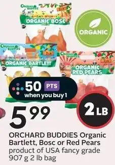 Safeway Orchard buddies organic bartlett, bosc or red pears offer