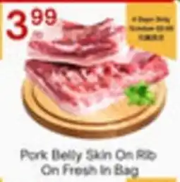 Lucky Supermarket Pork Belly Skin On Rib offer