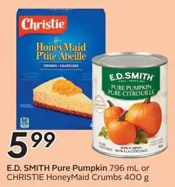 Safeway E.D. Smith pure pumpkin or Christie honeymaid crumbs offer