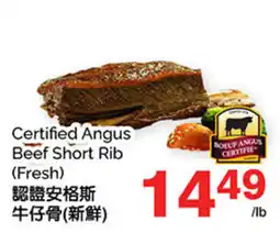 T&T Supermarket Certified Angus Beef Short Rib offer