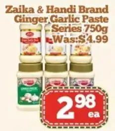 Nations Fresh Foods Zaika & Handi Brand Ginger Garlic Paste Series offer