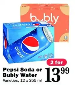 Ferraro Foods Pepsi Soda or Bubly Water offer