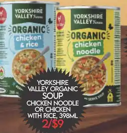 Fiesta Farms Yorkshire valley organic chicken noodle or chicken with rice offer