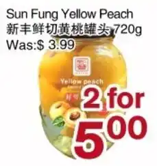 First Choice Supermarket Sun Fung Yellow Peach offer