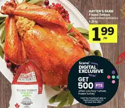 Foodland Hayter's Farm frozen turkeys offer
