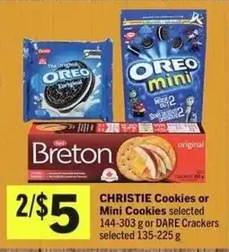 Foodland Christie cookies or mini cookies or dare crackers offer