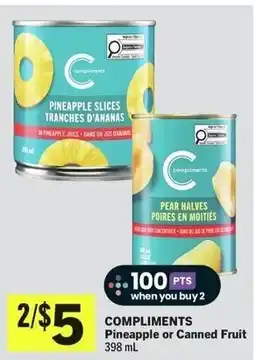 Foodland Compliments Pineapple or Canned Fruit offer