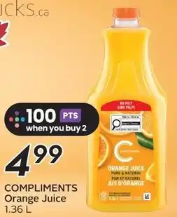 Safeway Compliments Orange Juice offer