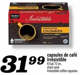 Marché Richelieu Keurig Irresistible coffee capsules offer