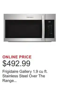Costco Frigidaire Gallery 1.9 cu ft. Stainless Steel Over The Range Microwave with Sensor Cook, 400 CFM offer