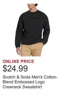 Costco Scotch & Soda Men's Cotton-Blend Embossed Logo Crewneck Sweatshirt offer