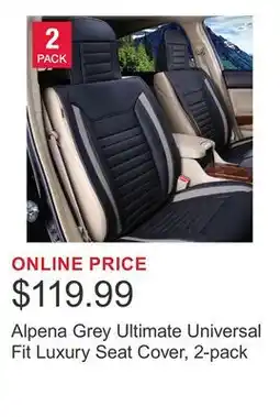 Costco Alpena Grey Ultimate Universal Fit Luxury Seat Cover, 2-pack offer